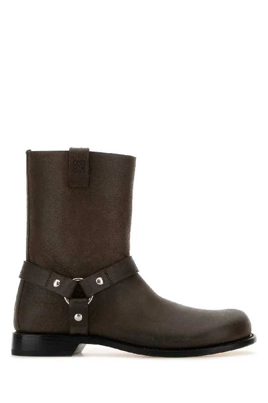 boots with soft, cozy linings for warmth and comfort-LOEWE Stunning Leather Campo Biker Boots for Men