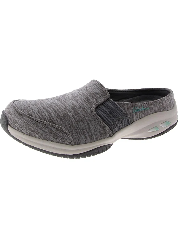 slippers with arch support and heel comfort-Womens Heathered Slip On Mules