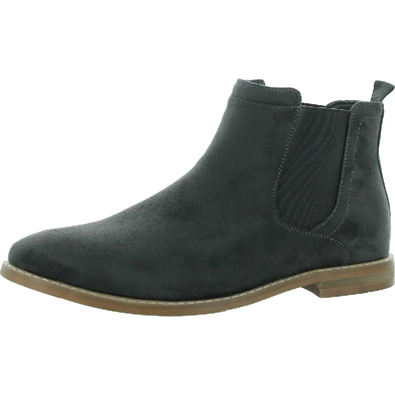 boots for extra insulation in extreme cold-Vance Co. Mens Marshall Faux Suede Laceless Chelsea Boots