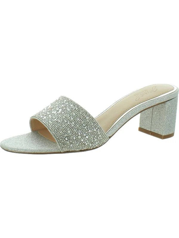 Womens Shimmer Slide Pumps