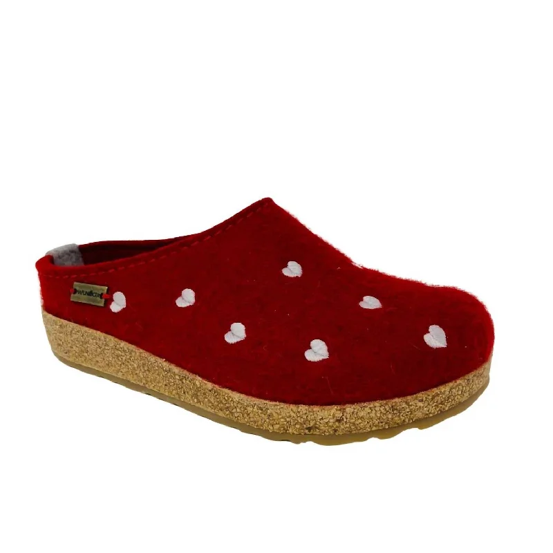 slippers for better sleep comfort-Women's Cuoricini Clogs In Red