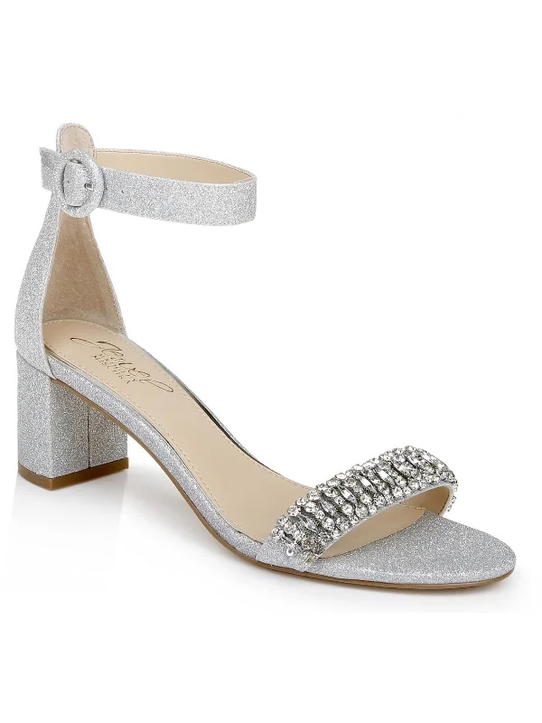 James Womens Dressy Rhinestones Ankle Strap