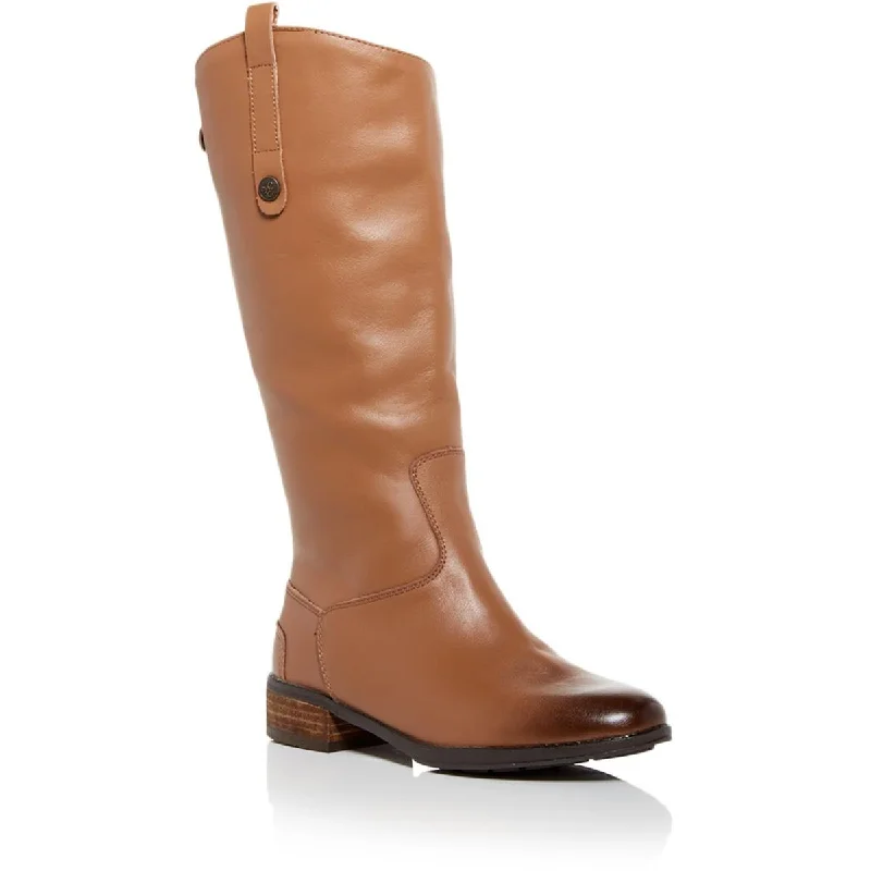 boots for long-distance hiking-Sam Edelman Girls Penny Mini Leather Block Heel Knee-High Boots