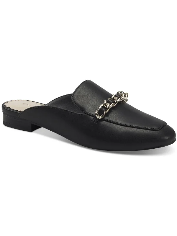 slippers with extra comfort for daily wear-karip Womens Faux Leather Chain Mules