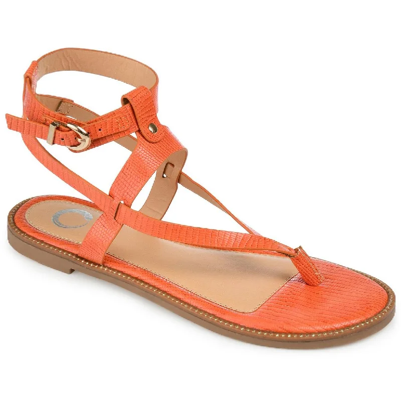 Comfortable sandals for long walks with supportive soles and straps -Journee Collection Womens Tangie Faux Leather Buckle Slingback Sandals