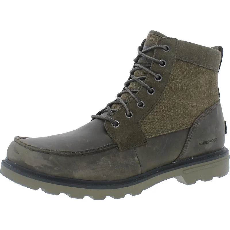 boots for professional outdoor workers in winter-Sorel Mens Carson Waterproof Moccasin Hiking Boots