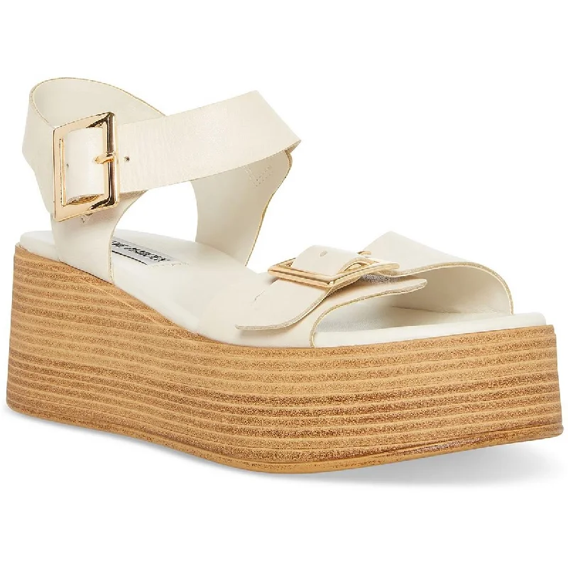 Trendy sandals with bold colors for statement looks -Steve Madden Womens Marka Buckle Ankle Strap Platform Sandals