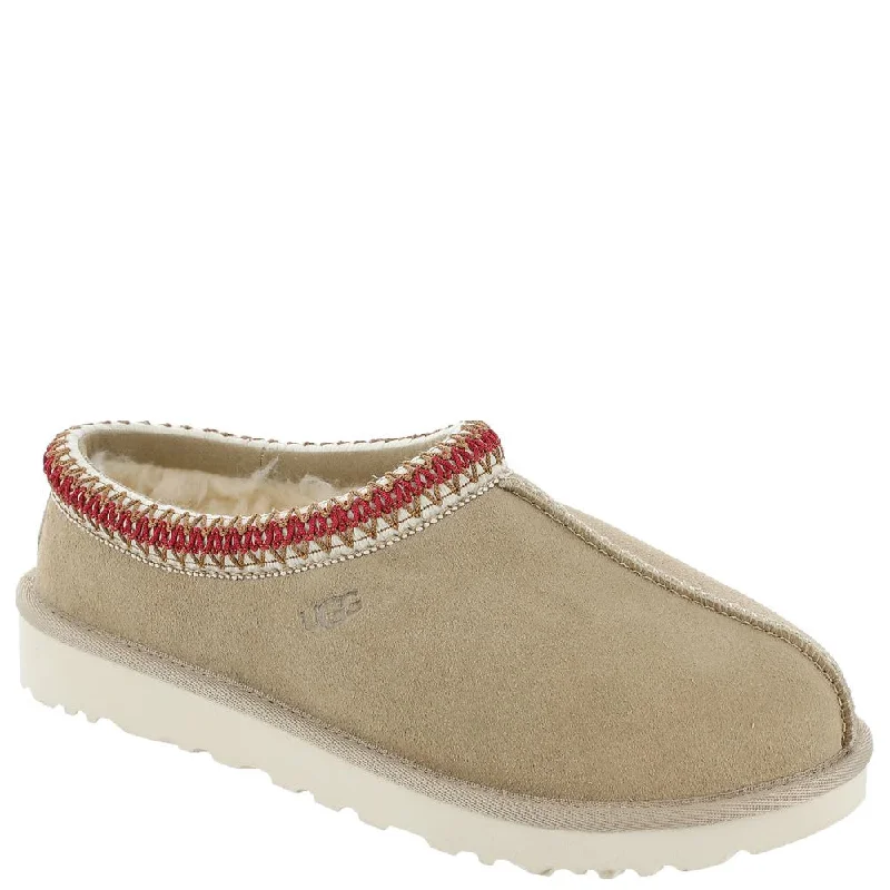 slippers with contoured footbed-Women's Shoes UGG TASMAN Suede & Sheepskin Slippers 5955 SAND / DARK CHERRY