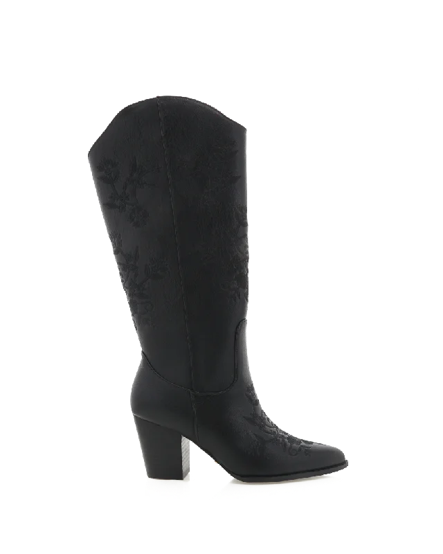 boots with adjustable straps for fit-CLEMENTINE - BLACK