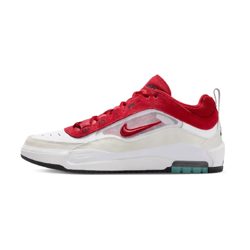 Men's Sb Air Max Ishod Sneaker In White Varsity Red