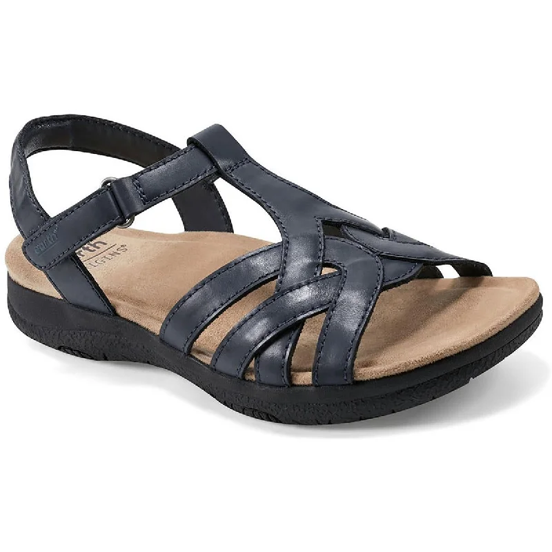 Stylish flats shoes with bold accents for statement looks -Earth Womens Siana Leather Flats Ankle Strap