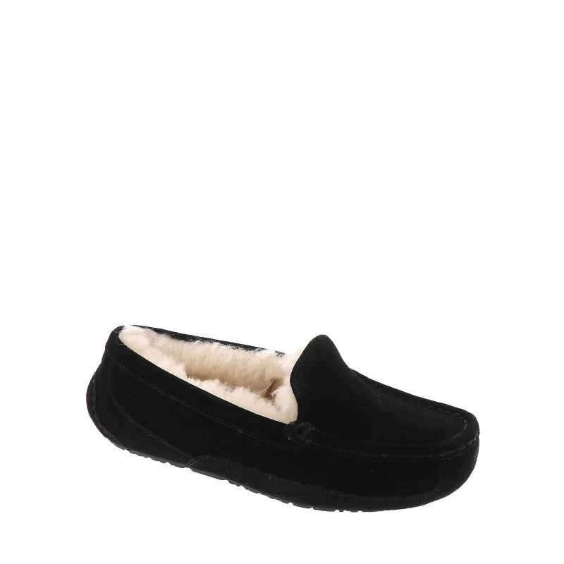 slippers for soothing sore feet and ankles-UGG Unisex-Child Ascot Slipper, Black Suede