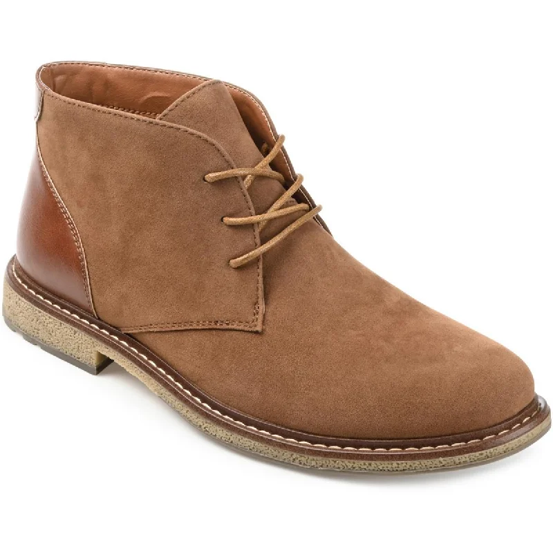 boots for cold climates with high-performance lining-Vance Co. Mens Orson Faux Leather Round Toe Combat & Lace-up Boots