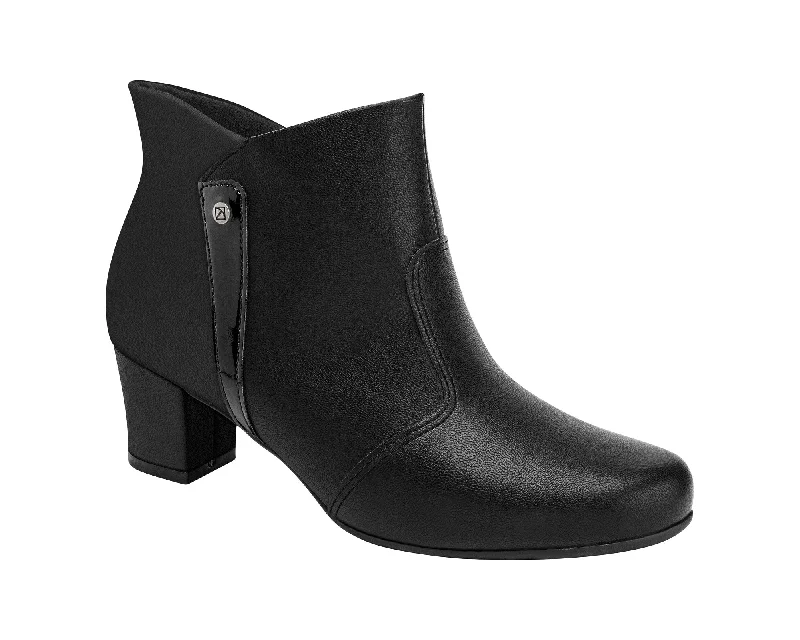 fashion boots for women-Ref: 110168-028 Piccadilly Ankle Boot - Black Mid-Heel Boots: Made in Brazil with Precision Fit and Blister-Free Design