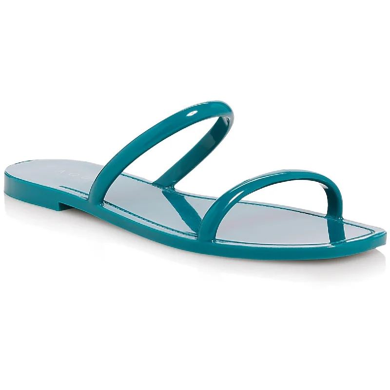 Comfortable sandals with soft straps for reduced irritation -Aqua Womens Metallic Slip On Jelly Sandals