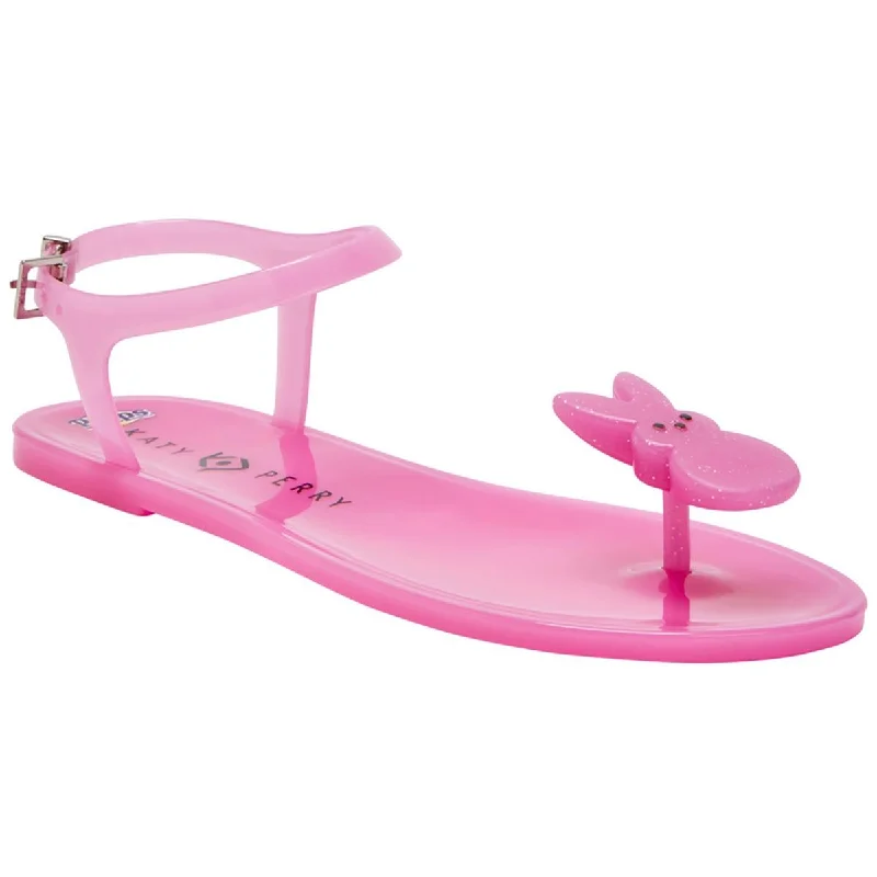 Comfortable sandals for travel with lightweight design -Katy Perry Womens PEEPS Snazzy Toe Adjustable Buckle Jelly Sandals