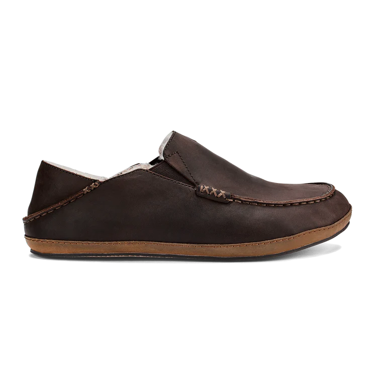 slippers for comfort and relief-Olukai Moloa Slipper Dark Wood Men's