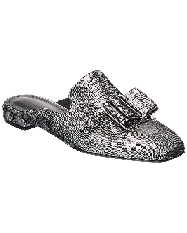 warm slippers for men-Ferragamo Double Bow Suede Mule