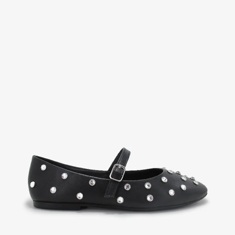 Comfortable flats shoes for light exercises -BLISS BLACK