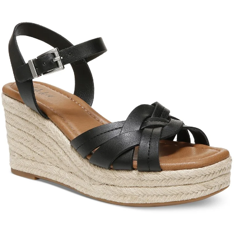 Sandals with adjustable straps for a secure fit -Style & Co. Womens Cerres Faux Leather Platform Slingback Sandals