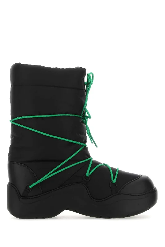 boots for people who enjoy cold-weather activities-BOTTEGA VENETA Nylon Puddle Bomber Boots