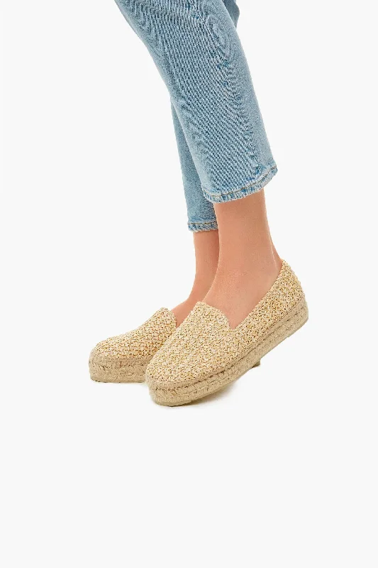 slippers for foot care-Raffia Platform Slippers