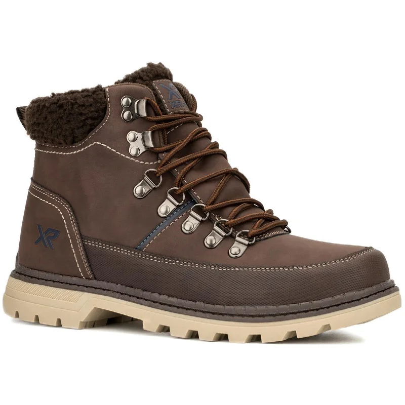 boots for safe walking on icy surfaces-Xray Mens Ephraim Faux Leather Work Combat & Lace-up Boots