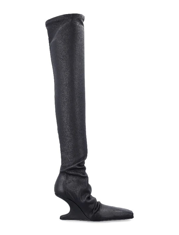 boots for versatile outdoor wear in winter months-RICK OWENS Elevated Edge Thigh-High Leather Boots