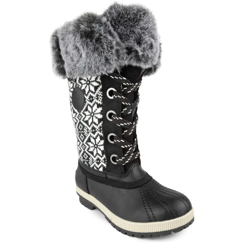 boots for extreme outdoor conditions-London Fog Womens Melton 2 Faux Leather Mid-Calf Boots