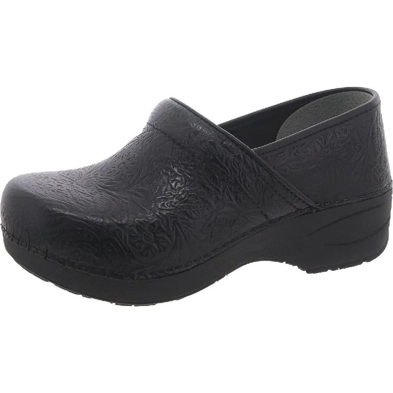 slippers for severe foot pain-Womens Leather Slip On Clogs