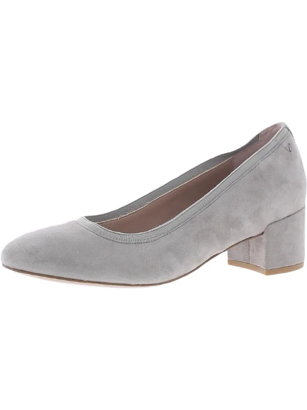 Natalie Womens Suede Slip On Block Heels