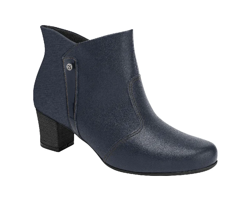 stylish boots for everyday wear-Ref: 110168-025 Piccadilly Ankle Boot Navy Mid-Heel Boots: Crafted in Brazil with Smart Fit and Callus-Free Comfort