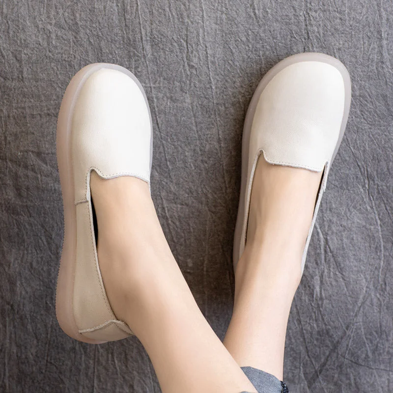 Classic flats for women of all ages -Women Minimalist Casual Leather Soft Flats