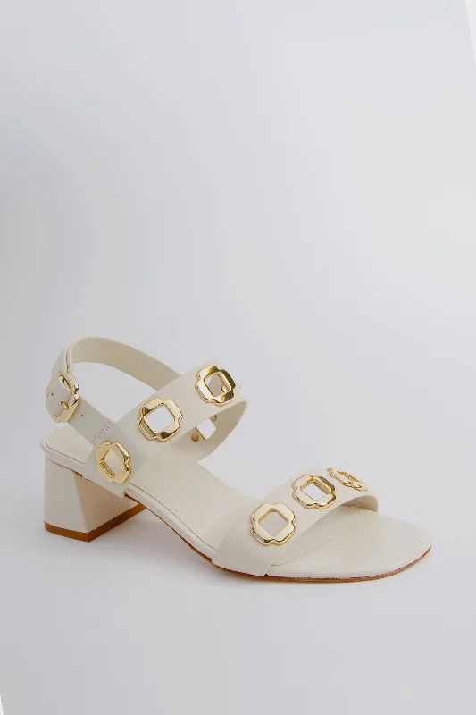 Comfortable sandals for women with soft padding around the edges -Ivory Milan Heeled Sandals