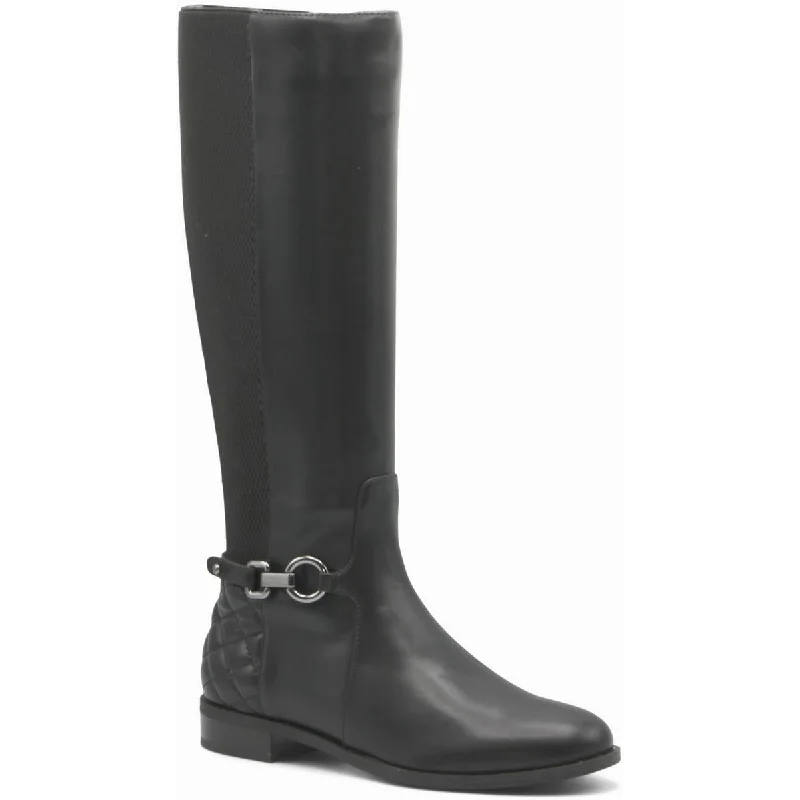 boots with shock-absorbing soles for comfort-Adrienne Vittadini Womens Keven  Riding Round Toe Knee-High Boots