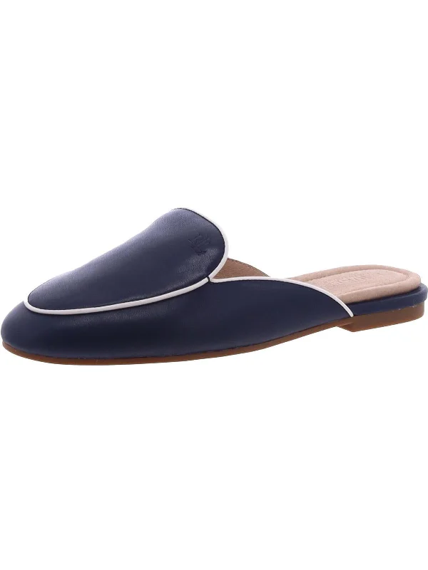 slippers with memory foam padding-Aliana II Womens Leather Slip-On Mules