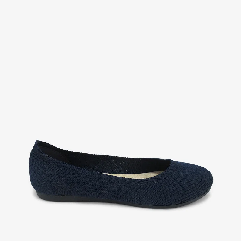 Flats shoes with non-slip tread for extra security -APEX NAVY