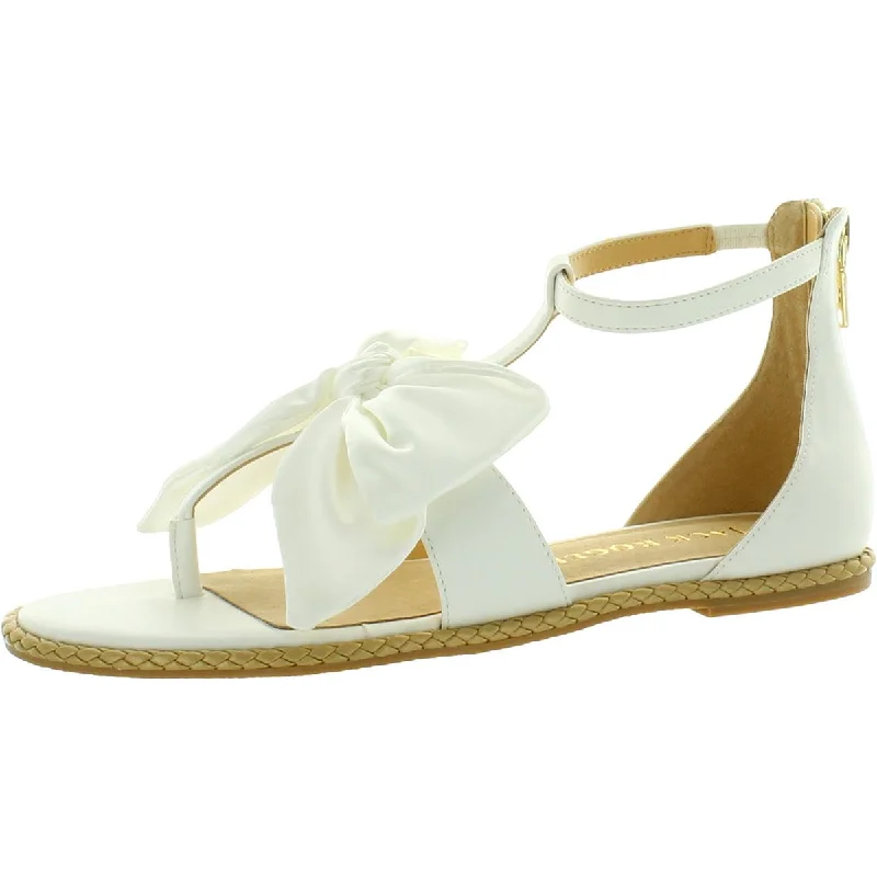 Comfortable sandals for women with a flexible design for a perfect fit -Jack Rogers Womens Heidi Leather Bow T-Strap Sandals