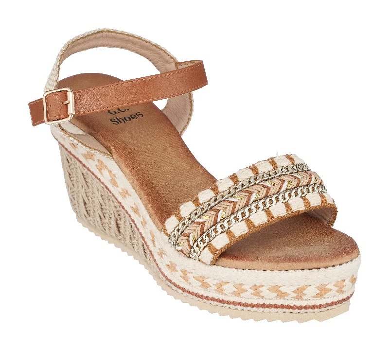 Comfortable sandals with foam footbeds for lasting comfort -Cheri Tan Platform Wedge Sandals