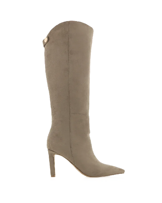 boots for outdoor activities in winter months-QUENNA - GREY SUEDE