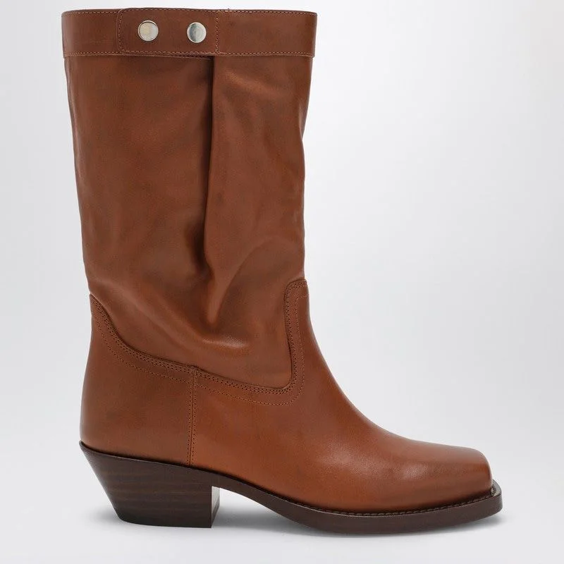 boots for fashionable outdoor wear-ISABEL MARANT Havana Pleated Leather Biker Boot