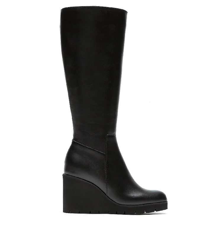 boots for icy conditions with removable liners-GOUP LEATHER WEDGE BOOT