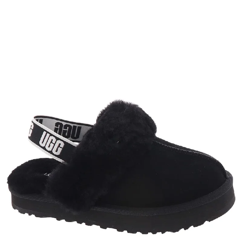 slippers for men with arch support-UGG Unisex-Child Funkette Slipper, Black