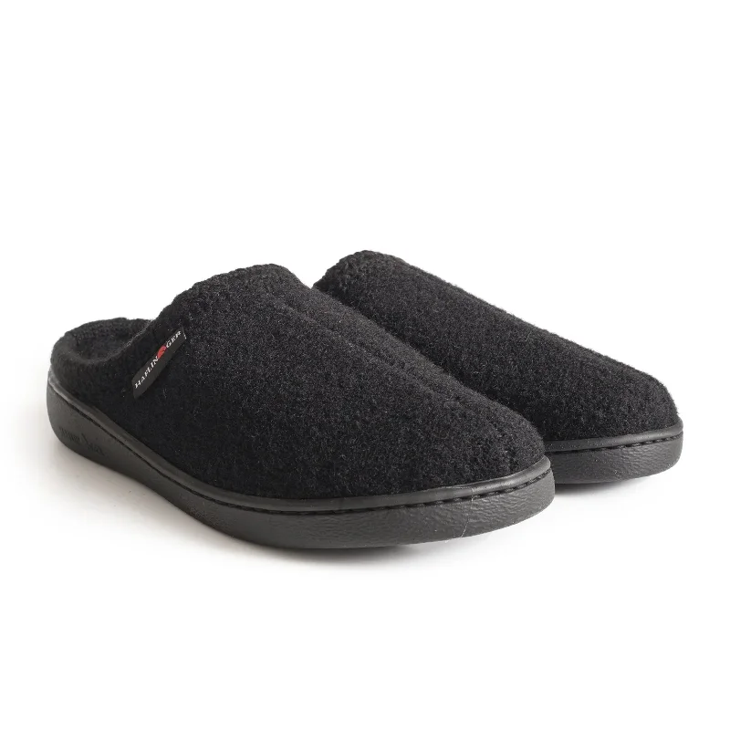 slippers for swollen feet and sore toes-Haflinger AT74 Slipper (Unisex) - Black