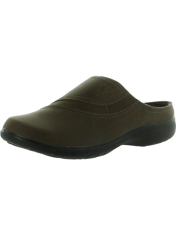 slippers with extra heel support-Womens Faux Leather Slip On Clogs