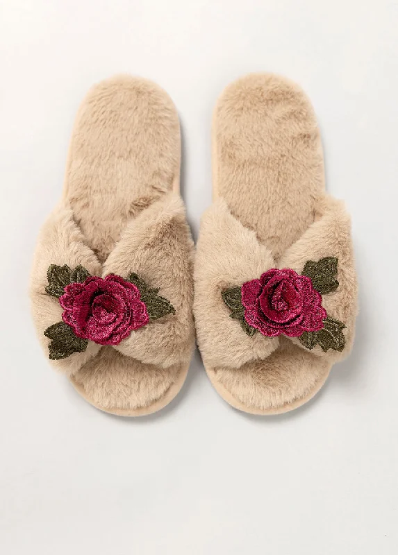 slippers for people with high arches-Women's Fiona Slipper in Beige