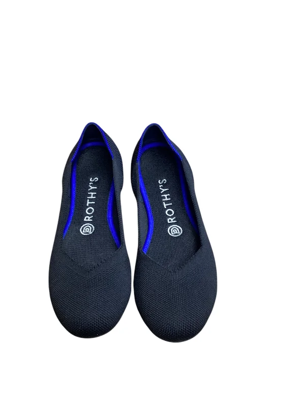 Affordable flats for women online -Shoes Flats By Rothys In Black & Blue, Size: 8