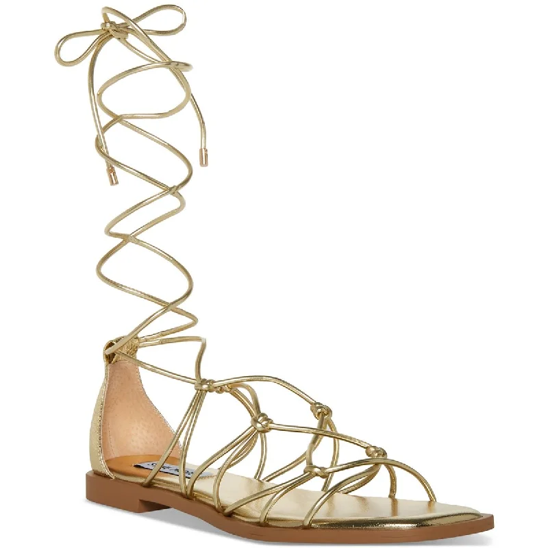 Trendy sandals for women with metallic finishes for chic looks -Steve Madden Womens AINSLEY Warm Solid Strappy Sandals