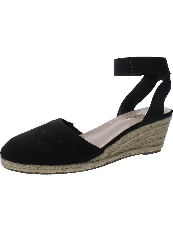 Amanda Womens Faux Suede Espadrille Wedge Heels