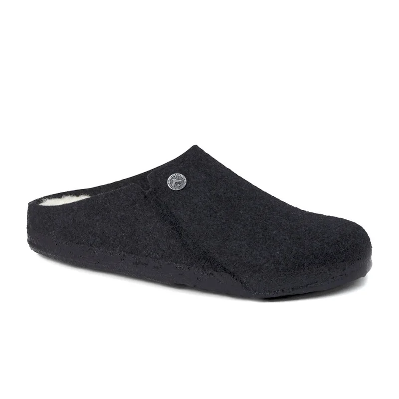 slippers for after-work relaxation-Birkenstock Zermatt Slipper (Unisex) - Anthracite Wool/Natural Shearling